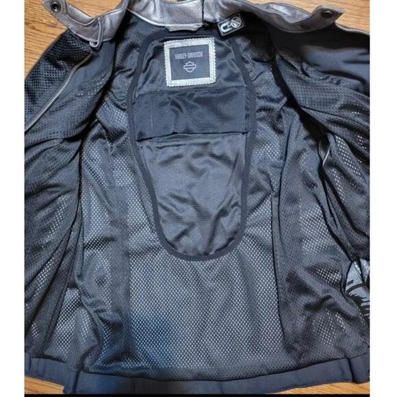 NWT Harley-Davidson Women Paradigm Trip Vent Leather Jacket Silver xl - Picture 4 of 7